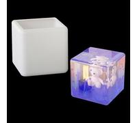 DIYBravo Moule de Cube Cristal Carré en Résine - Présentoir 3D en Silicone Epoxy pour Décorations et Ornements