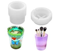 DIYBravo Moule de Resine Cendrier Auto avec un Couvercle Moule Silicone Porte-stylo Pot Resine Epoxy Ornements Artisanales Pour Décoration de table Domicile Bureau
