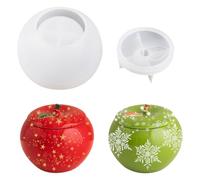 DIYBravo Moule Résine Époxy de Boîte Pomme avec Couvercle, Silicone pour Bouteilles de Rangement, Pot de Bijoux Stockage Conteneur Diamètre 8 cm