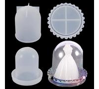 DIYBravo Moule Resine Epoxy de Dôme de écran, Moule Silicone de Globe de Neige de Tasse de Dés de Noël Resin Mold pour DIY Boîte Artisanale