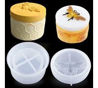 DIYBravo Moule Silicone Résine Époxy de Boîte, Moule de Bouteilles de Rangement avec Couvercle Moule de Bouteille de Miel de Stockage Resin Mold pour DIY Boîtes à Bijoux Bonbonnière (Miel)
