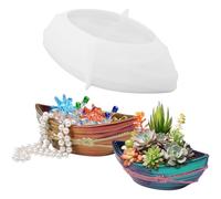 DIYBravo Moules de Résine Boîte de Bateau de Stockage avec Couvercle Moules en Silicone pour Bouteille Époxy Pot Bougeoir Résine Boîte Moule