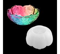 DIYBravo Résine Époxy pour Bol de Lotus, Moule en Silicone de Boîte de Rangement de Porte-stylo, Moule de Rond Assiette Tray Bowl Resin Mold (Lotus)