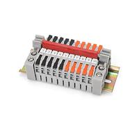 DIYCUT 10 Pièces Bornier Rail Din, Bornier Electrique Gris 0,5-2,5mm² Domino électriques avec Rail DIN pour un Câblage Rapide pour Conduction Précise Borne de Connexion Electrique (Orange et Noir)