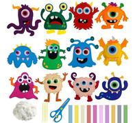 DIYCUT 12 Pièces Monster Kit de Couture Créatif, Kit de Bricolage en Feutre, Set de Couture en Feutre Animal, Cadeau Créatif avec Outils Complets pour Garçons, Filles et Débutants