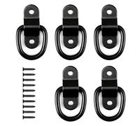 DIYCUT 5 Pièces Anneau Arrimage en D, Petits œillets d'arrimage pour Remorques (5 cm), Accessoire Remorque avec Vis, pour Remorques, Camions, Bateaux, Voitures - Charge Maximale : 400 kg