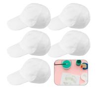 DIYCUT 5 Pièces Casquettes de Baseball Blanches en DIY, Casquette Personnalisable, Casquette Homme e Femme, avec Boucle, pour Fêtes Artistiques, Rencontres Hommes-Enfants, Interaction Parent Enfant