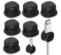 DIYCUT 6 Pièces Organisateur de Cable Noir, Rotation à 360° Range Cable, Ressort Organisateur Chargeur, pour Câbles de Charge, Câbles Réseau, Câble de Données