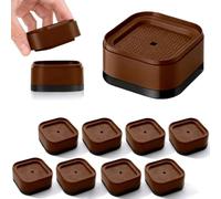 DIYCUT 8 Pièces Pieds de Meuble, Brun Pieds de Meuble Reglable (Hauteur 3,5 cm), Rallonge Pied de Lit pour Divers Meubles avec Un Diamètre Inférieur à 5 cm
