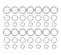 DIYEAH 1 ensemble d'anneaux ouverts pour bijoux : assortiment d'anneaux ouverts de 3/4/5 mm - joints toriques métalliques pour porte-clés - créoles/maillons pour boucles