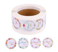 DIYEAH 1 Jeu Autocollant Floral Merci Merci Étiquette Étiquettes Adhésives De Remerciement Autocollants De Remerciement Colorés Étiquette Stickers Autocollants Ronds Clairs 500 Pièces