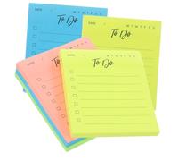 DIYEAH 1 Jeu Fluorescents Blocs-notes Scolaires Liste De Tâches Blocs-notes Étiquettes Autocollantes Notes Autocollantes Blocs-notes De Bureau Note De Bureau Stickers 6 Pièces