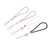 DIYEAH 1 Jeu Lanière De Téléphone Avec Dragonne De Poignet Perte Pour Smartphone Caméra Et Porte Clés Noir Blanc Rose Couleur Aléatoire 4 Pièces