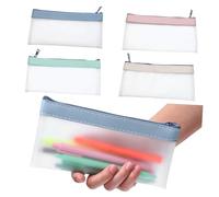 DIYEAH 1 Jeu Portefeuille Enveloppe d'argent Autocollant Quatre Bourrage d'argent Transparent Altérer Faire Porte Feuille Sachet Zip À Monnaie Organisateur De Crayon TPP 4 Pièces