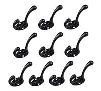 DIYEAH 1 Lot De 10 Pièces crochet mural antique Noir monter manteau clé rétro Vêtements pendaison inoxydable monté cintre crochet en alliage vintage Métal Black