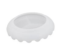 DIYEAH 1 Pièce Moule Silicone pour Création de Plaques Époxy Moulage Miroir Diy Moule Rond Plat Silicone Blanc