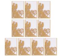 DIYEAH 10 Cartes d'Invitation de Mariage en Papier Ajouré Doré Format Standard Décoration Mariage et Saint-Valentin Design Créatif pour faire-Part et Félicitations