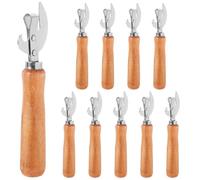 DIYEAH 10 ouvre-boîtes manuels en métal, style ancien, manche en bois