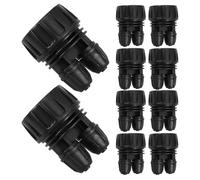 DIYEAH 10 Pièces Adaptateur D'irrigation Goutte à Goutte 3/4 à Double | Verrouillage Double Écrou, Raccord Fileté Noir, pour Lignes de Brumisation et Arrosage Automatique