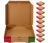 DIYEAH 10 pièces Boîtes à Pizza Carrées Boîtes Carton Pliables pour Pizza Emballage Alimentaire Sûr et Résistant pour Transport et Stockage