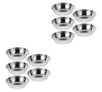 DIYEAH 10 Pièces Bol pour Animaux en Acier Inoxydable, Rond, Incassable | Surface Lisse Polie, Argenté, pour Croquettes, Chiots, Foyers Multi-animaux, Pension et Animalerie