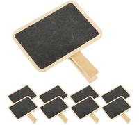 DIYEAH 10 pièces Lot de Mini Tableaux Noirs Bois avec Pinces Multi-usages pour Messages Décorations Photo et Mémos Écriture Craie Effaçable pour Fêtes et Événements