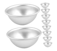 DIYEAH 10 pièces Moule Demi-sphère Aluminium Moule Gâteau Sphère Non Adhésif Facile à Démouler et Nettoyer pour Desserts Mousse Pudding et DIY Savon pour Pâtisserie et Artisanat