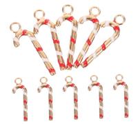 DIYEAH 10 Pièces Pendentifs de Noël Alliage de Charmes de Canne à Sucre pour Bijoux Diy Décoration de Noël et Festive