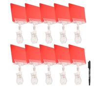 DIYEAH 10 Pièces Pince Porte-étiquette Pivotante Double Face en Pp Rouge pour Affichage Stable et Support Double Face, pour Commerce de Détail et Magasins de Fruits