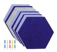 DIYEAH 10 Pièces Tableau Mémo Hexagonal, Tableau D'affichage D'images en Feutre, Forme Hexagonale, Polyester Fibre, Plastique et Alliage, Panneau Mural Adhésif, avec Punaises, Décoration