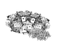 DIYEAH 100 Ensembles Clips Fixation Grillage Rigide Métal avec Vis Pinces Ressort pour Clôtures Élevage Installation Facile sur Poteaux et Composite Maintien Robuste pour Cages et