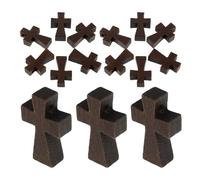 DIYEAH 100 Pendentifs Croix en Bois Naturel Miniature Perforés Petites Croix pour Création de Bijoux Religieux Bracelets Colliers et Boucles d'Oreilles Accessoires Artisanaux