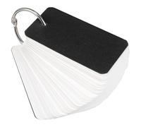 DIYEAH 100 Pièces Cartes Alphabétiques Vierges avec Anneau Métallique Cartes Étude DIY Portables Cahiers de Mots pour École et Bureau Pages Blanches et Noires