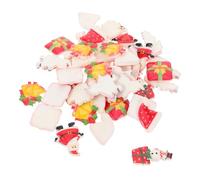 DIYEAH 100 Pièces Embellissements Résine Noël Miniatures pour Diy Scrapbooking Décorations Flocon Bonhomme de Chapeau Père Noël Cloche Boîte