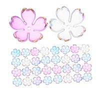 DIYEAH 100 Pièces Mini Floral Spacer Beads Acrylique à Pétales Perles Gradient Bleu pour Colliers et Boucles Oreilles DIY Charms Fins pour Bijoux Artisanaux