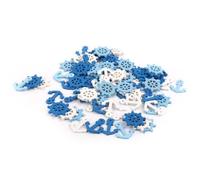 DIYEAH 100 Pièces Pendentifs Bois Ancre et Roue de Bateau Décoration Colorée pour Scrapbooking et Embellissements Maison Compacte de Suspension Couleurs Aléatoires