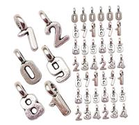 DIYEAH 100pièces Breloques Chiffres Alliage pour Bracelets Colliers Porte-clés Loisirs Créatifs et Accessoires Décoratifs