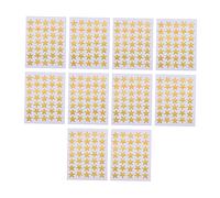 DIYEAH 10feuilles Autocollants Dorées Gommettes Forme De Five-pointed Star Pour Récompenses Scolaires Et Activités Manuelles Pour Garçon Fille Et Décorations De Chambre
