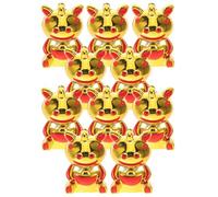 DIYEAH 10pièces Décorations Nouvel An Chinois Figurines Chevaux Suspendues Pendentifs Signes Zodiaque Chinois Breloques Pendantes Ornements Chevaux pour Créations Bijoux