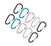 DIYEAH 10pièces Mousquetons Escalade Aluminium Résistants Porte-gourdes Camping Randonnée Multifonctionnels Couleurs Mixtes Couleur Aléatoire