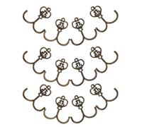 DIYEAH 12 Ensembles Patère Murale Vintage en Métal Double Crochet, Rangement Polyvalent et Robuste Cuisine et Vestiaires, Style Chic Antique Or