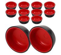 DIYEAH 12 pièces Bols de Riz en Plastique Noir et Rouge Bol Décoratif ABS pour Cuisine Miniature et Présentation d’Aliments