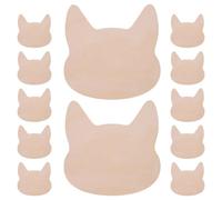 DIYEAH 12 Pièces Découpe en Bois Forme Chat Beige pour Décoration Murale Créative, Ensemble Multipièces Polyvalent pour Maisons et Animaux de Compagnie
