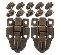 DIYEAH 12 Pièces Loquet de Coffret en Bois, Fermoir de Boîte à Bijoux en Fer, Loquet Métallique pour Armoire à Clé, Verrouillage Rétro, Installation Facile, pour Valise et Cabinet, Décor