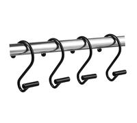 DIYEAH 12 pièces Lot de Crochets de S Barre Noirs Glissement Antirouille pour Rideaux Barres Standards