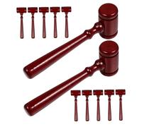 DIYEAH 12 Pièces Mini Marteaux de Juges Bois pour Garçon Fille Accessoires de Costume Justice Marteaux de Mallet pour Jeux de Rôle Fêtes à Thème Tribunal et Halloween
