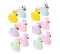 DIYEAH 12 pièces Miniatures Canards Résine Luminaires Décorations Micro Animaux Colorés pour Maison et Poupée Lot de Couleurs