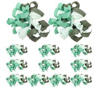DIYEAH 12 Pièces Nœuds Ruban Présent Ondulés en Polyester, Vert Sauge | Texture Claire, Solidité Renforcée, Présentation Soignée, pour Événements et Anniversaires