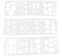 DIYEAH 12 Pièces Pochoirs Géométriques Garçon Fille Modèles Fleurs Étoiles Plastique Robustes pour Dessin Créatif Outils Bricolage Débutants Supports Peinture Craie