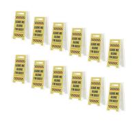 DIYEAH 12 Pièces Porte-notes de Bureau en Acrylique Jaune Impression Claire, Support Adhésif Mini Amusant pour Organiser Notes et Exprimer État D'esprit au Bureau